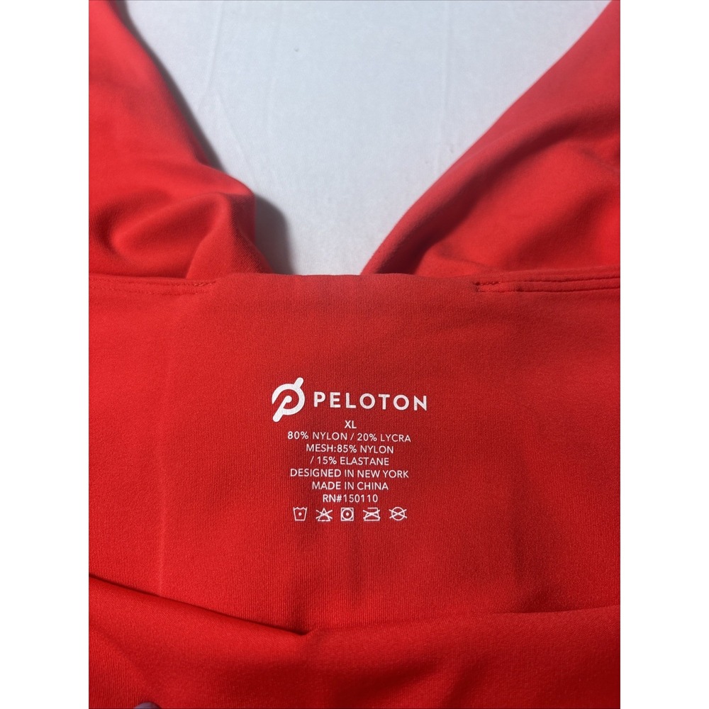 Peloton Red Capri Leggings Women Size XL High Waist Yoga Pants Stretch EUC - Picture 2 of 5